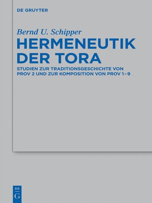 cover image of Hermeneutik der Tora